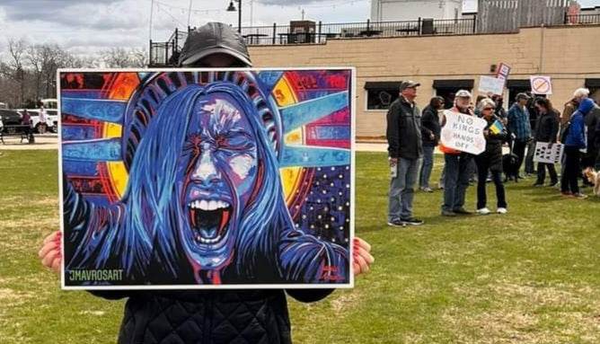Screaming Lady Liberty Protest Sign 50501 Protest Sign Political Yard Sign JMAVROSART