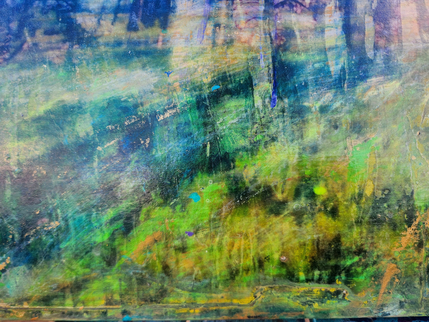 18x24 mixed media wall art| Abstract Expressionist Painting|Wood panel art| Forrest Abstract Landscape| Arizona Sunrise Art on Wood|Wood framed|Painting on wood |