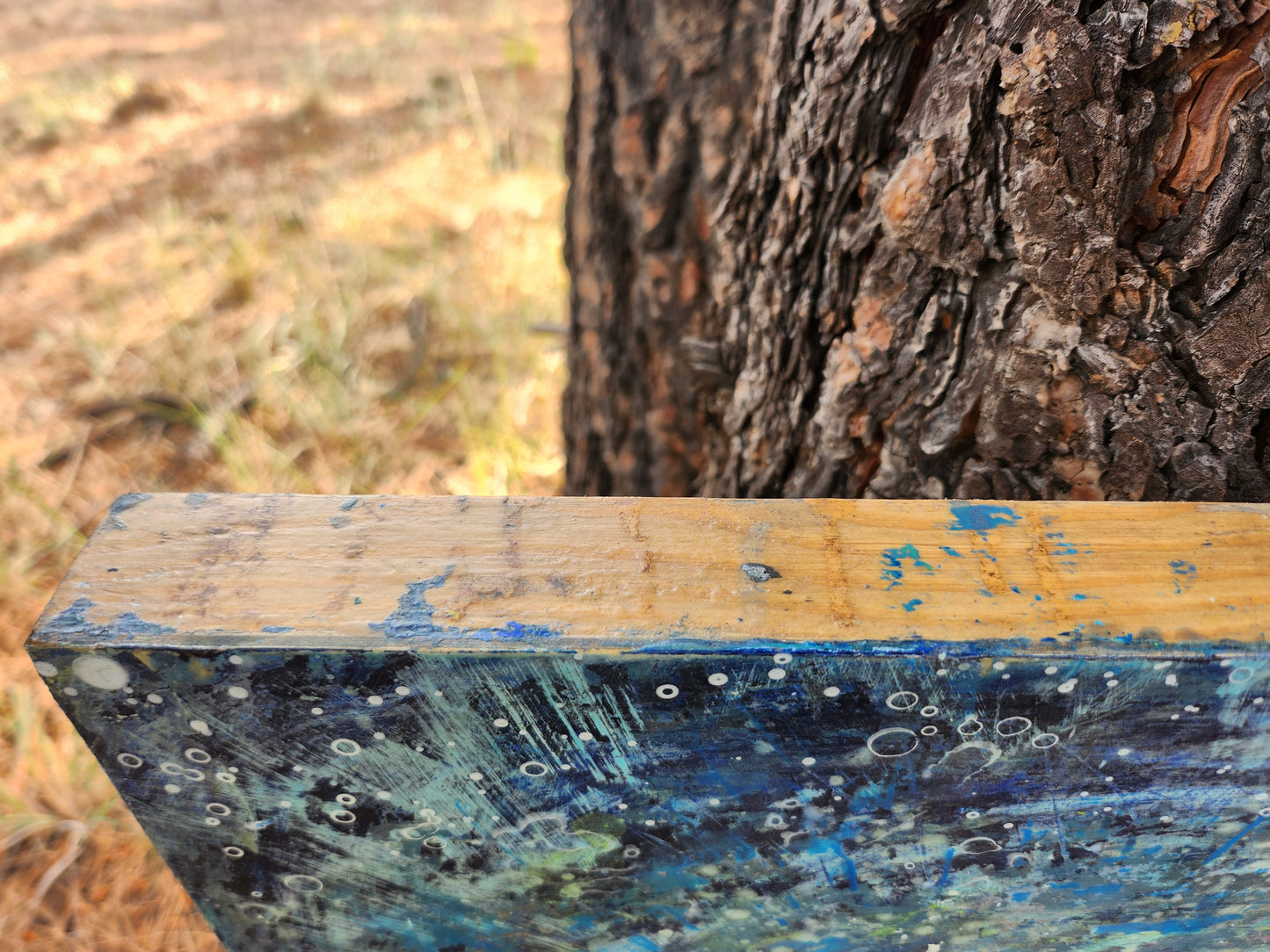 18X24 Mixed media Artwork on Wood Panel BLM Public Lands Abstract Expressionist Landscape Arizona Verde Valley Moonrise