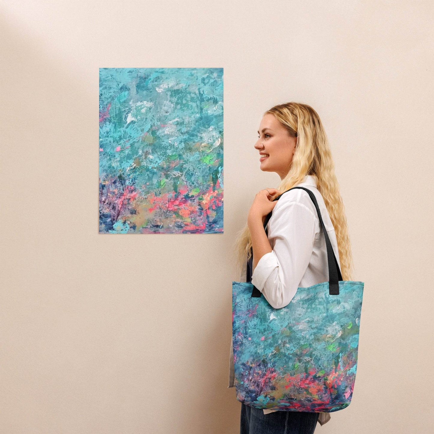 Forrest Sunset Carryall Bag|Nature Scene|Gift forHer|Painted Shopping Bag|Artsy Shoulder Bag|Beach Tote| Resuable Bag|Nature Art Lovers - JMAVROSART