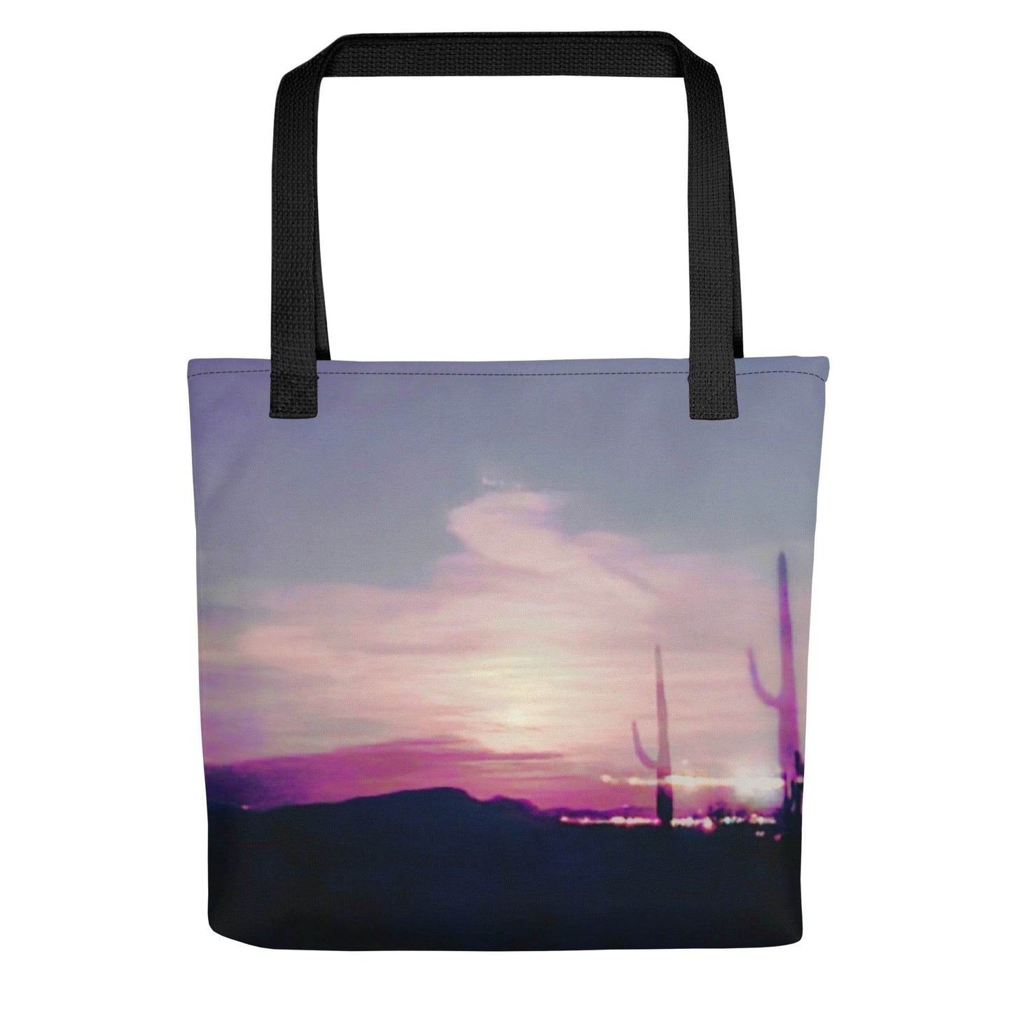 Desert Saguaro Shoulder Bag|Artsy Tote Bag|Nature Aesthetic Tote|Resuable Shopping Bag|Usefull Gift for Her|Desert Night Tapestry| Carry all Bag - JMAVROSART