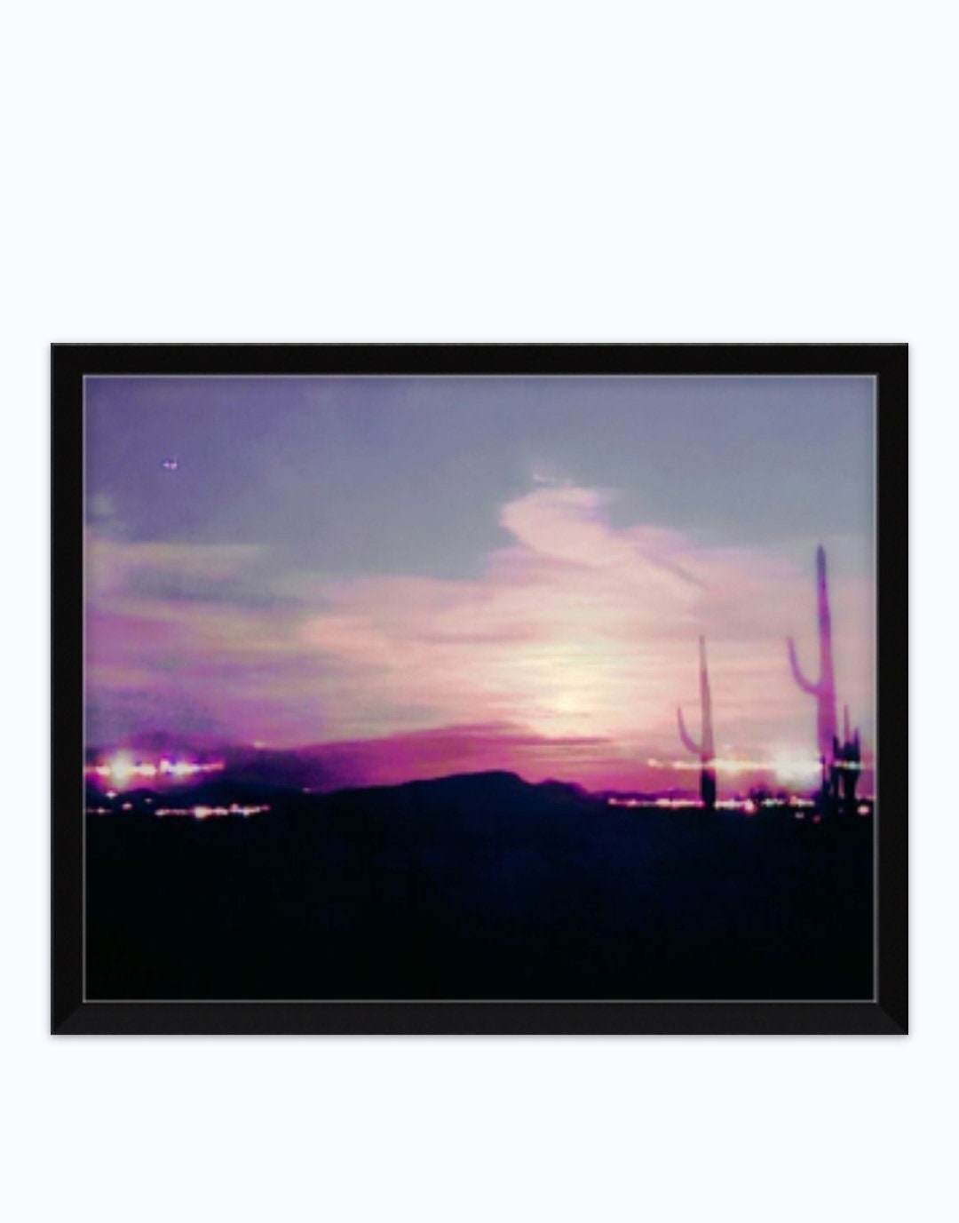 Phoenix Night Lights Photo Suburban landscape Photography Metalic Print - JMAVROSART