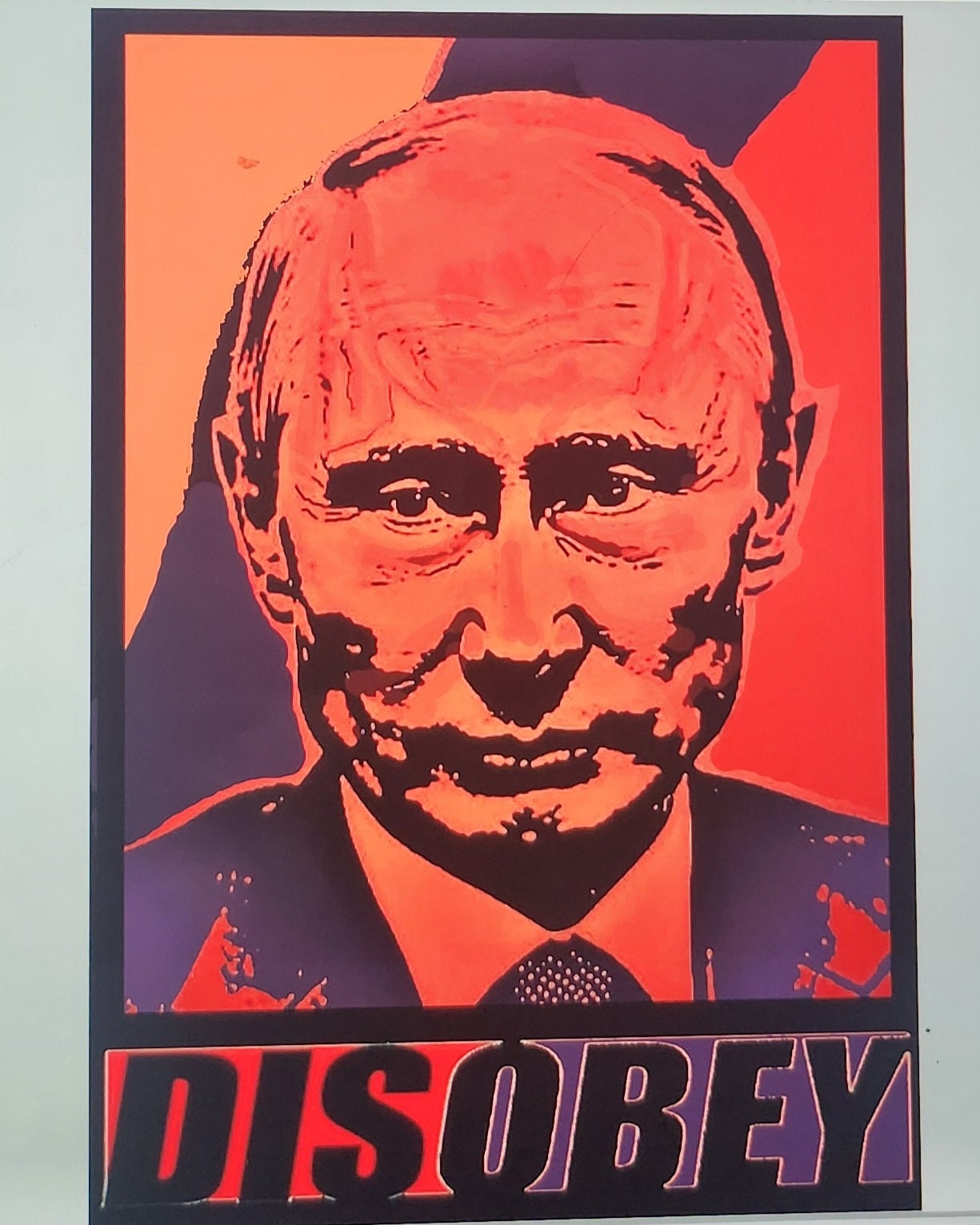 DISOBEY Putin Devil STICKER support for Ukraine Anti-Fascism Shepard Farey