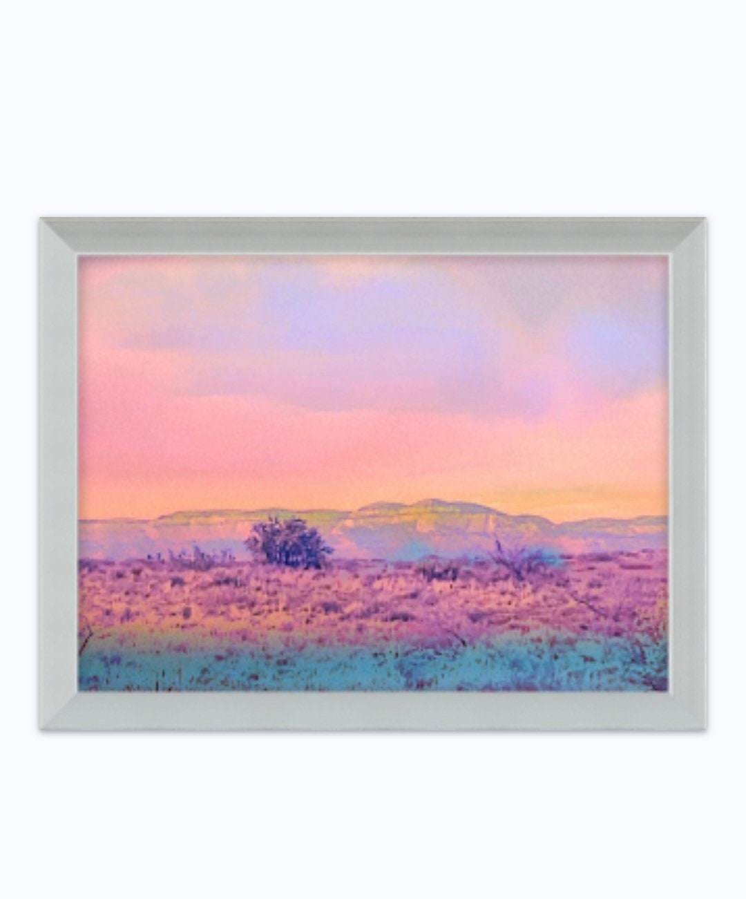 Sedona Red Rocks Arizona Sunset Watercolor Giclee Landscape Artwork Metalic Print - JMAVROSART