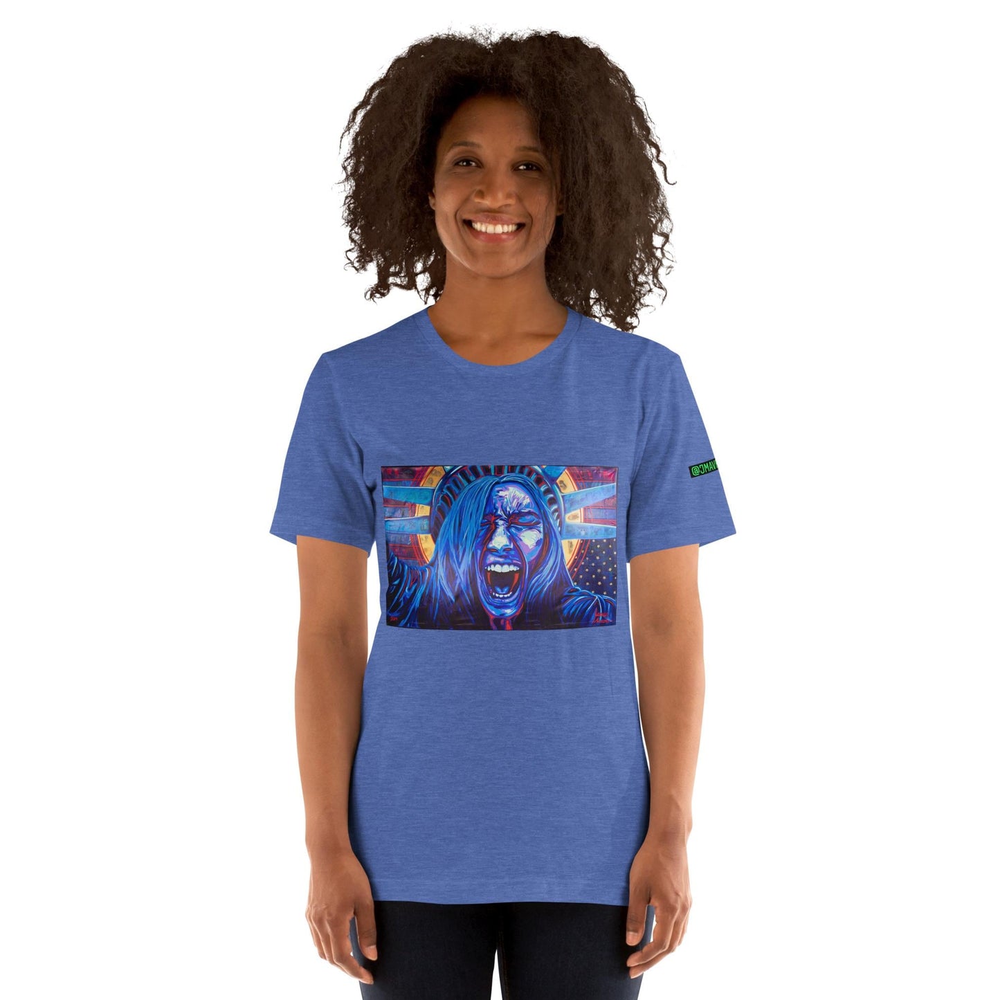 Unisex Political Protest Shirt|Anti-Trump | Political Tee Shirt|Democracy at Risk|Distress Flag Shirt | Lady Liberty Artwork