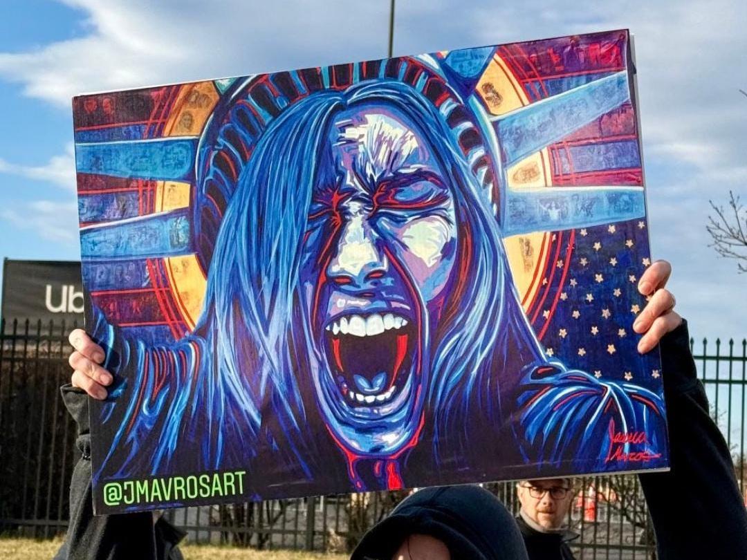 Lady Liberty Protest Art Post Cards| Political Cards for Congress|We the People Dissent|Contact Your Reps |Voter Cards|Protect Democracy