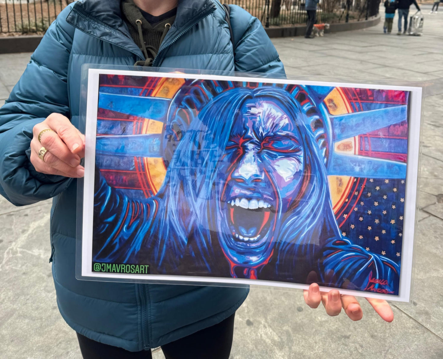 Lady Liberty Resistance Sign|Protest Sign Poster|Political Sign Poster|Democracy at Risk|Anti Fascism Poster|Protect Democracy Sign|50501 Art as Resistance |