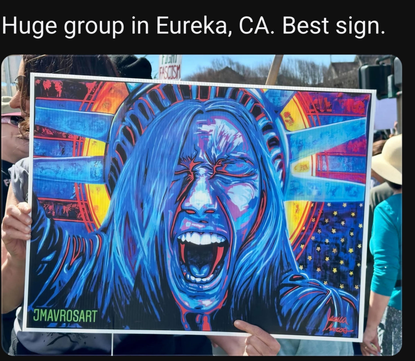 Lady Liberty Resistance Sign|Protest Sign Poster|Political Sign Poster|Democracy at Risk|Anti Fascism Poster|Protect Democracy Sign|50501 Art as Resistance |