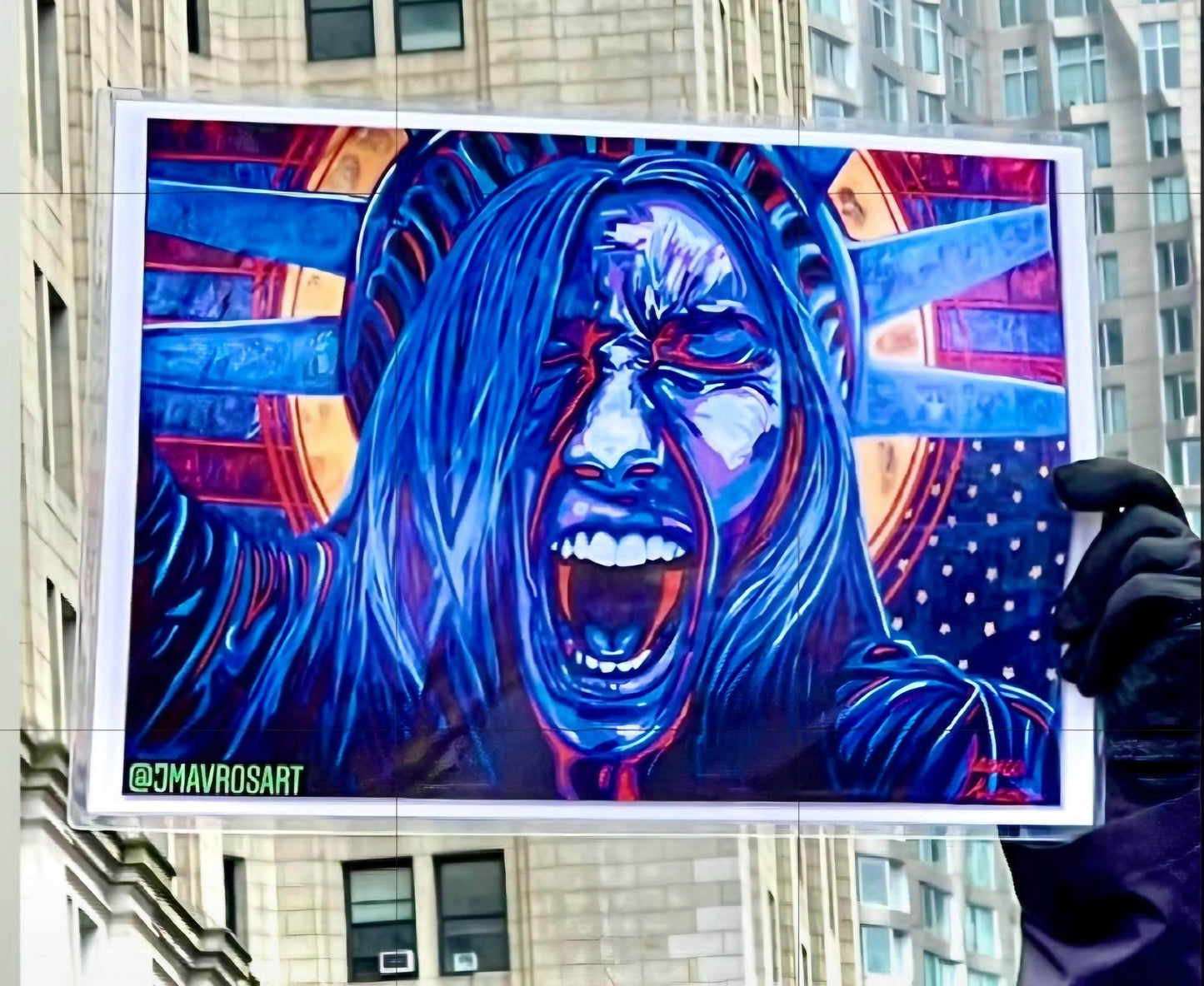 Screaming Lady Liberty Sign|Protest Sign|50501 Political Poster|Democracy at Risk|Anti Fascism Poster|Protect Democracy Sign| LadyLiberty Protest Art | - JMAVROSART