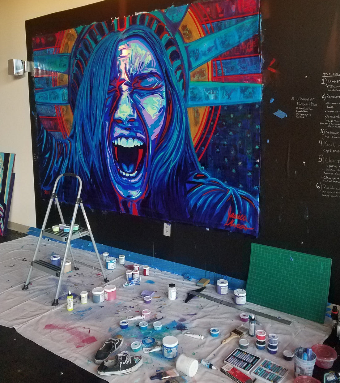 A closer look at the original "Mother of Exiles" Mural