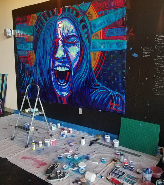 A closer look at the original "Mother of Exiles" Mural