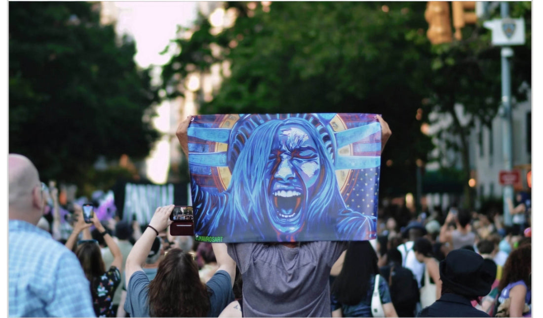 Screaming Lady Liberty Protest photos - JMAVROSART 