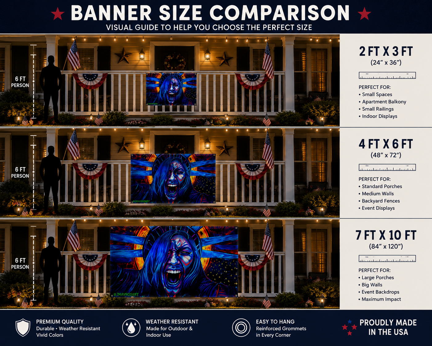 Anti-ICE Lady Liberty Political Banner Display Sign | Fourth of July Display | Patriotic Democracy Decor | Independence Day Protest Art | July 4th Protest Porch display