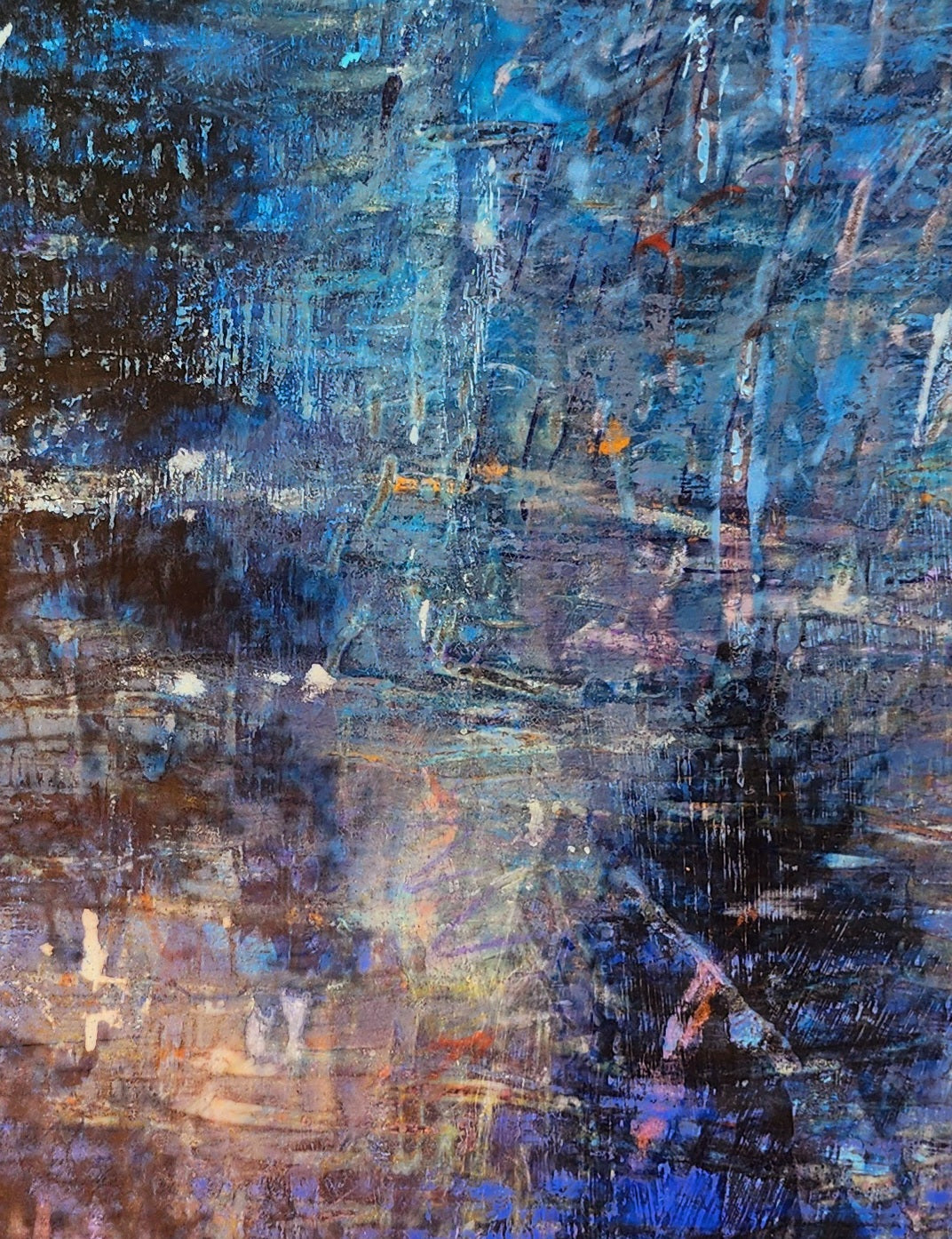 18X24 Mixed media Artwork on Wood Panel Public Lands Abstract Expressionist Landscape