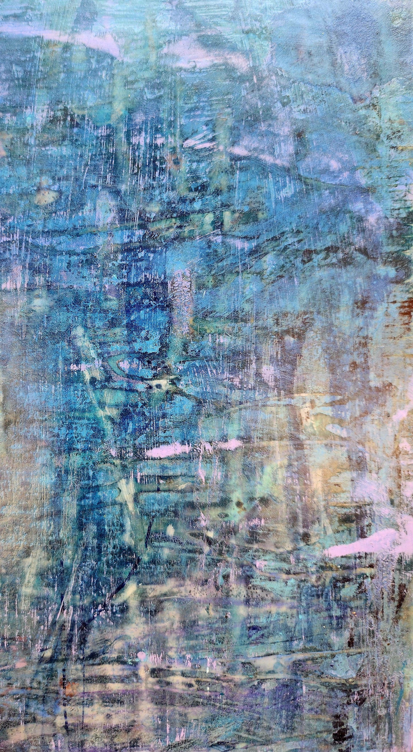 18X24 Mixed media Artwork on Wood Panel Public Lands Abstract Expressionist Landscape