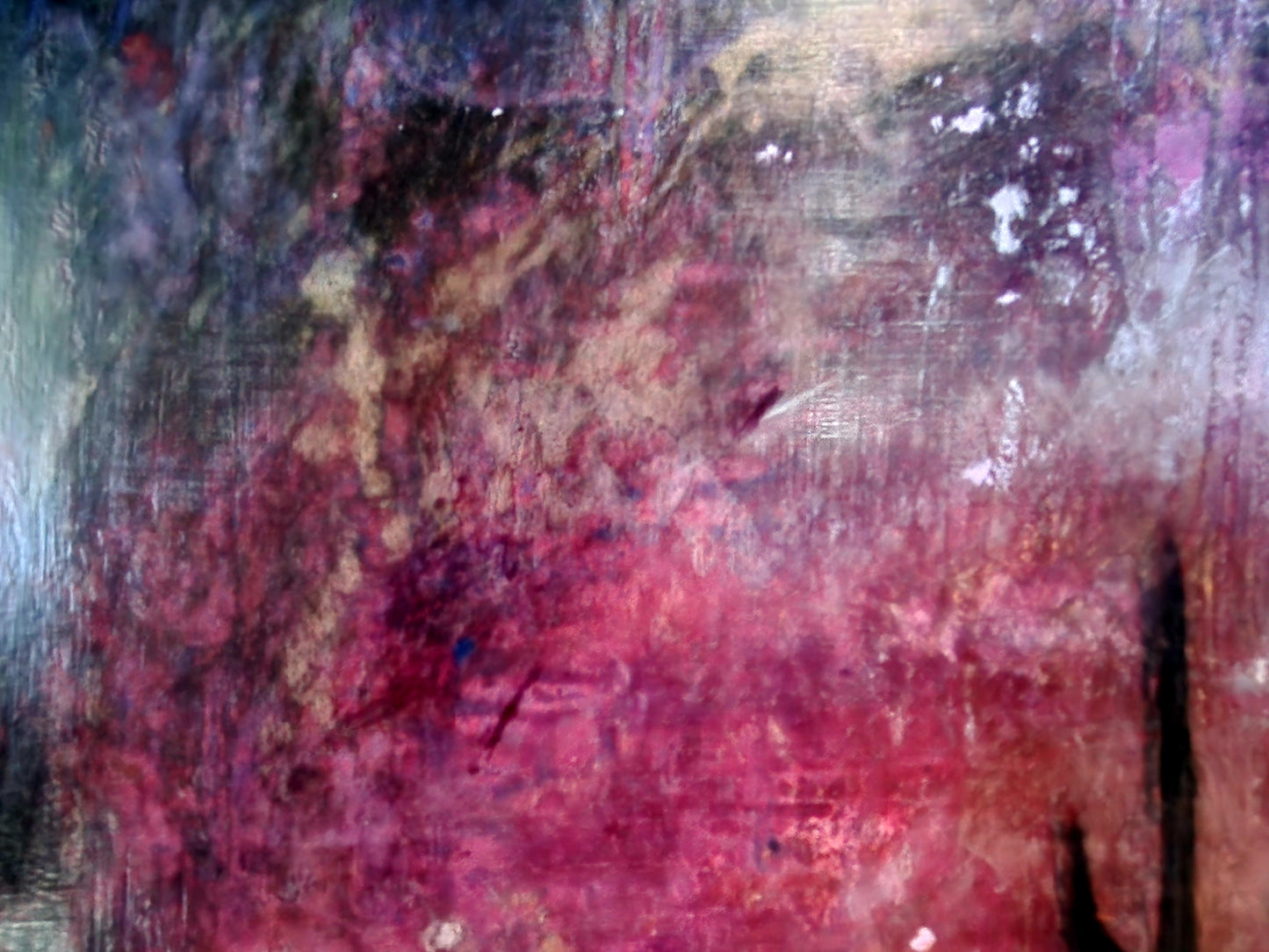 18X24 Mixed media Artwork on Wood Panel BLM Public Lands Abstract Expressionist Landscape Arizona Skyline at Night Desert Scene Saguaro Cactus