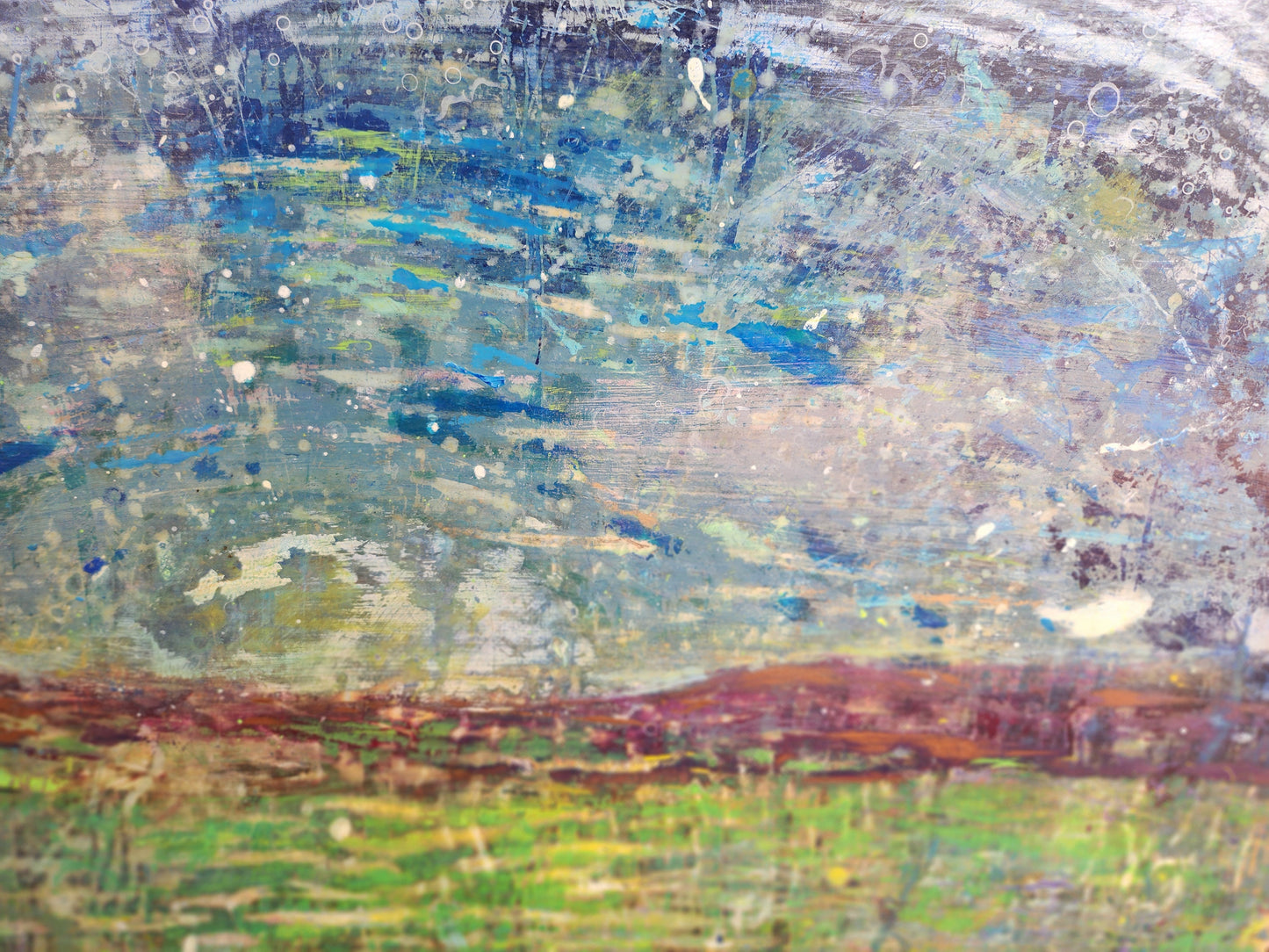 18X24 Mixed media Artwork on Wood Panel BLM Public Lands Abstract Expressionist Landscape Arizona Verde Valley Moonrise