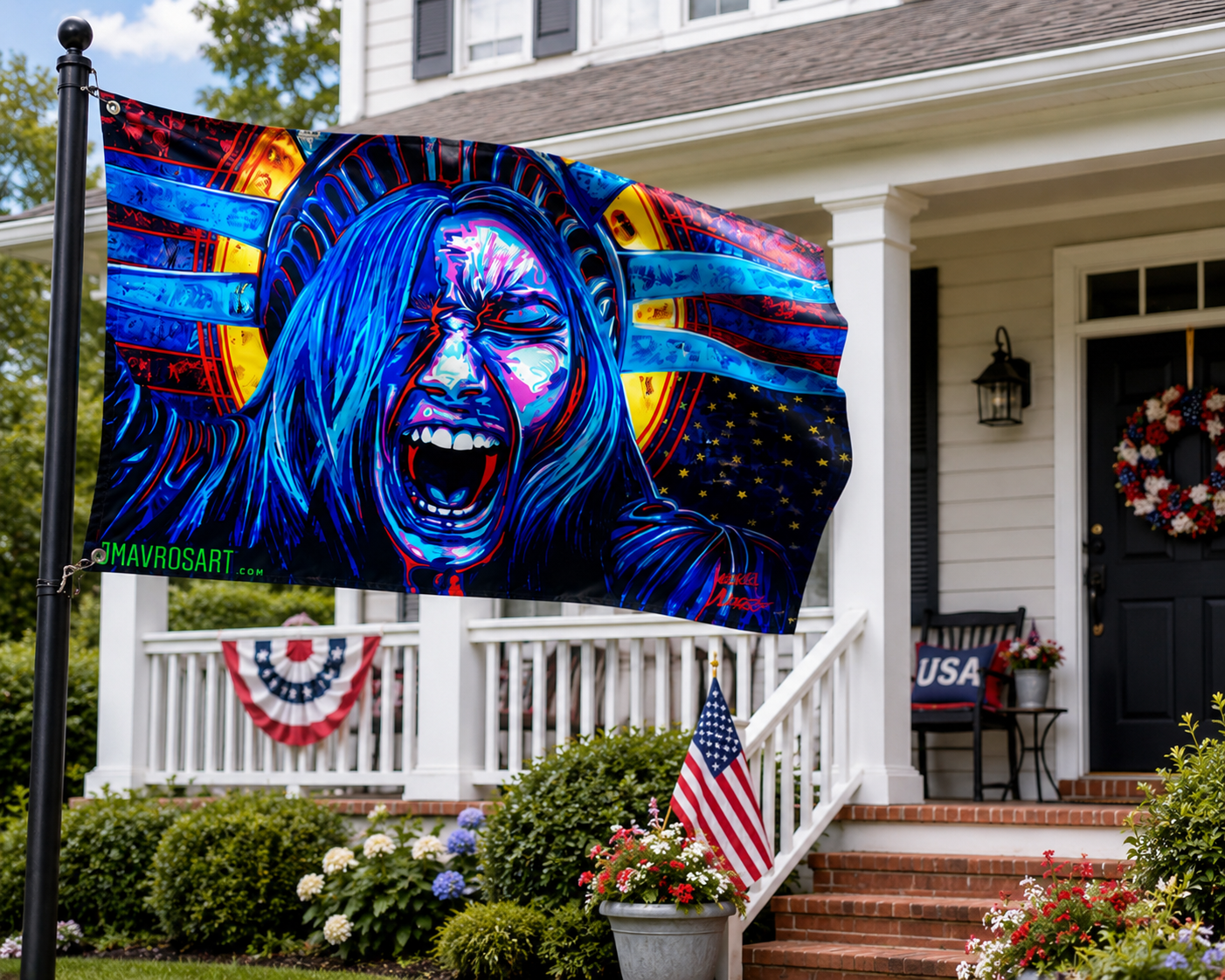 Lady Liberty  July Fourth  Yard Display Flag | Patriotic Outdoor Flag | Lady Liberty Protest Flag | Independence Day Lawn Decoration | Democracy in Distress| Patriotic Yard  Display for Outdoors