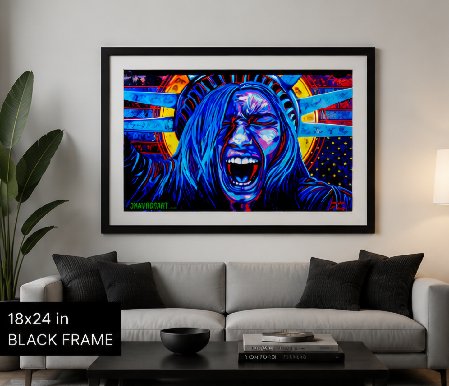 Lady Liberty Protest Art Print | Political Wall Art | Statue of Liberty Resistance Artwork | Democracy Activist Decor| Signed Limited Edition