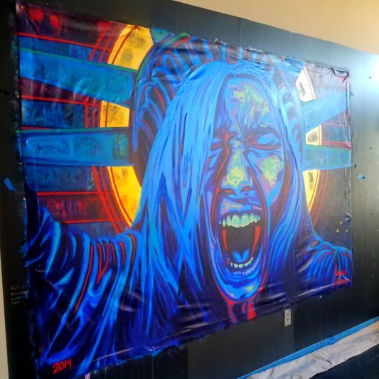 ORIGINAL PAINTING Screaming Lady Liberty 2019 13ftx8ft Mixed Media Painting on Canvas