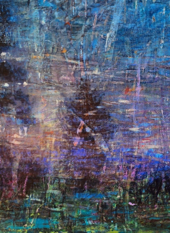 18X24 Mixed media Artwork on Wood Panel Public Lands Abstract Expressionist Landscape