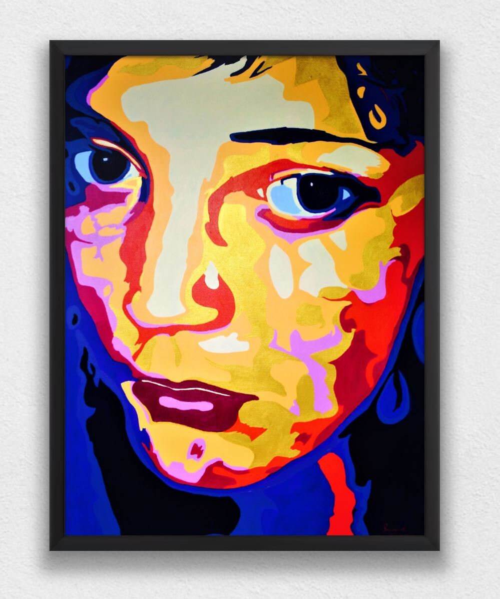 Gold Modern Contemporary Art|Embellished Limited Edition|Spray Paint Art Print|Urban Art Portrait|Large Wall Art Decor |Signed and Numbered - JMAVROSART 