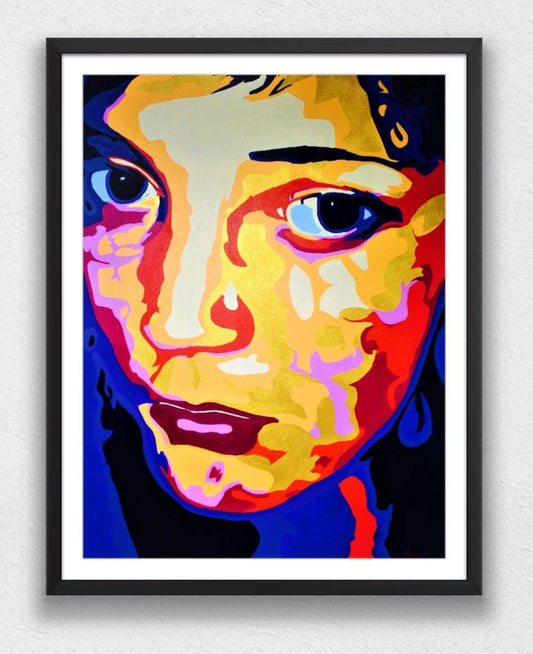 Gold Modern Contemporary Art|Embellished Limited Edition|Spray Paint Art Print|Urban Art Portrait|Large Wall Art Decor |Signed and Numbered - JMAVROSART 