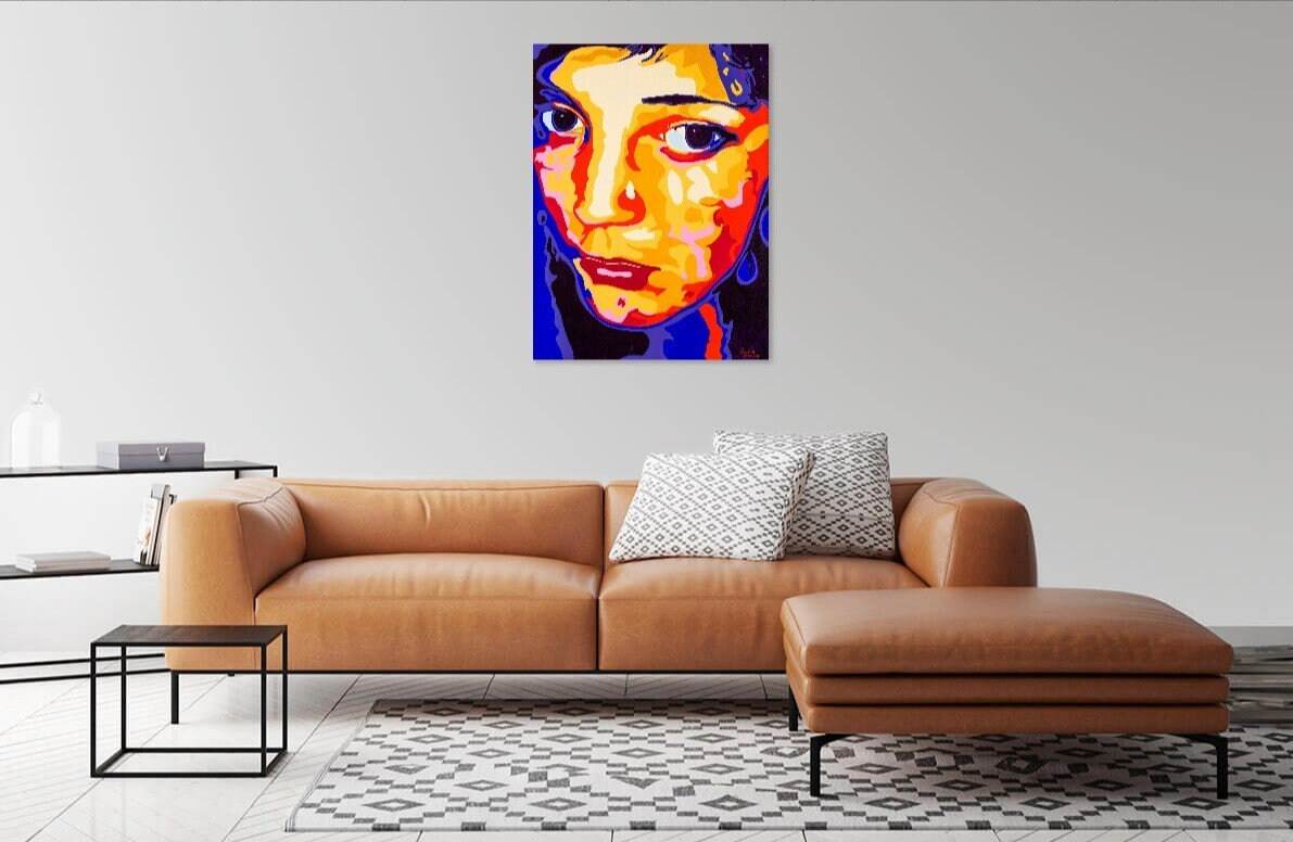 Gold Modern Contemporary Art|Embellished Limited Edition|Spray Paint Art Print|Urban Art Portrait|Large Wall Art Decor |Signed and Numbered - JMAVROSART 