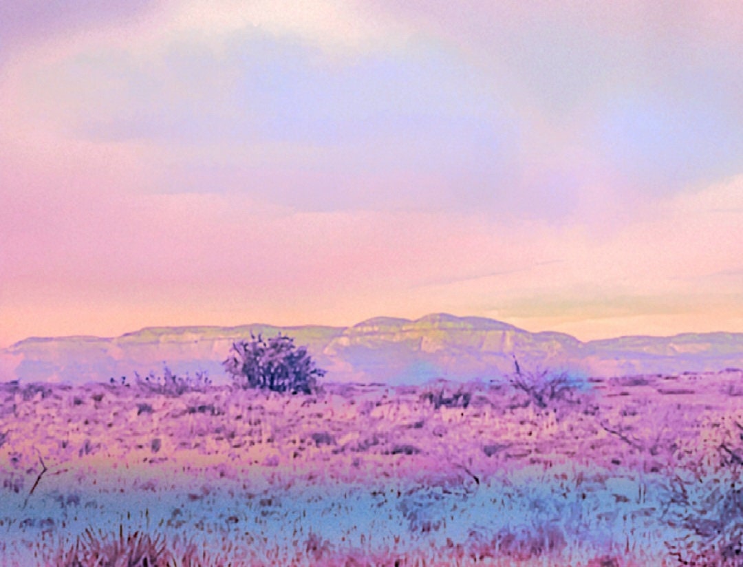 Sedona Red Rocks Arizona Sunset Watercolor Giclee Landscape Artwork Metalic Pearl print