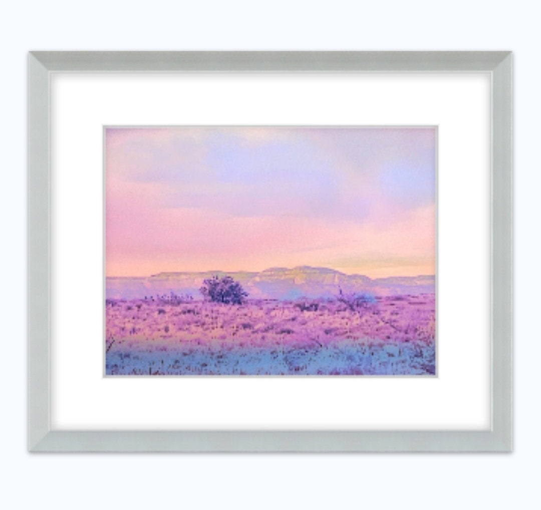 Sedona Red Rocks Arizona Sunset Watercolor Giclee Landscape Artwork Metalic Pearl print
