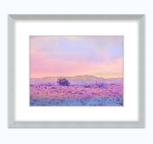 Sedona Red Rocks Arizona Sunset Watercolor Giclee Landscape Artwork Metalic Pearl print