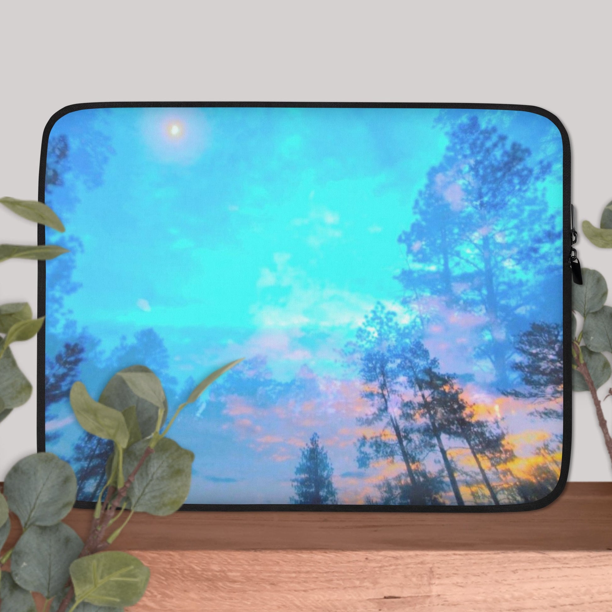 Watercolor Forrest Art Laptop Sleeve | 13" Laptop cover | Earth Love|Vanlife Artwork |Laptop sleeve for College| Signed Artist made not Ai