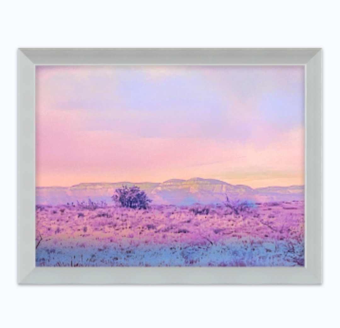 Sedona Red Rocks Arizona Sunset Watercolor Giclee Landscape Artwork Metalic Pearl print
