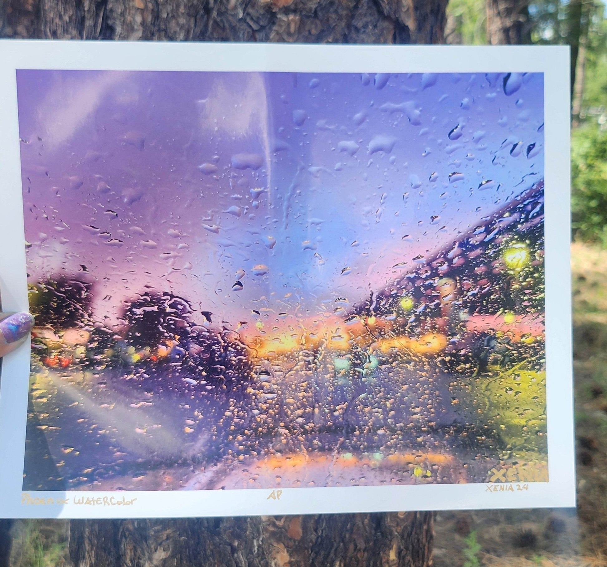 Phoenix Urban Watercolor Cityscape Photography Metalic print - JMAVROSART 