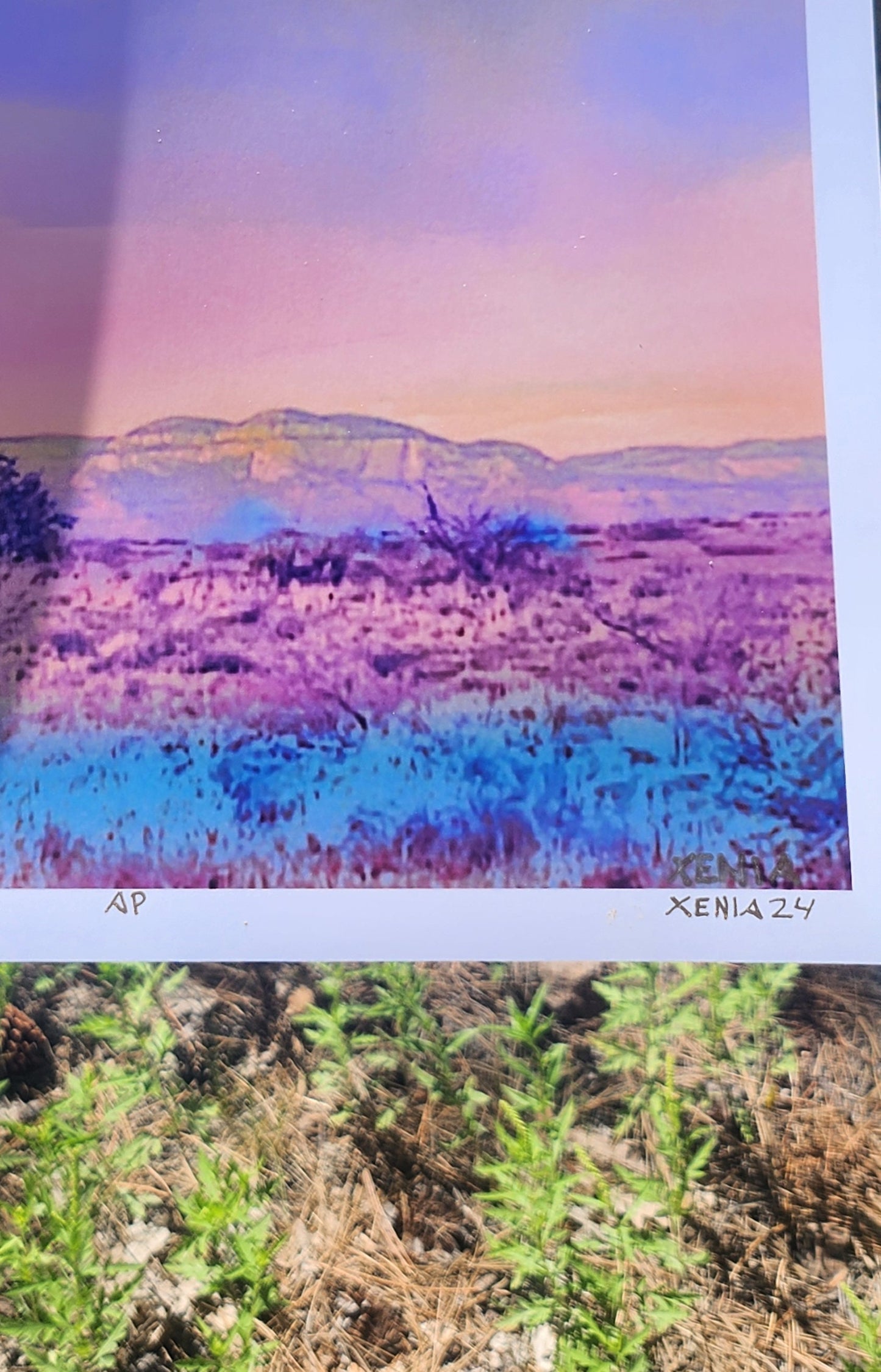 Sedona Red Rocks Arizona Sunset Watercolor Giclee Landscape Artwork Metalic Pearl print