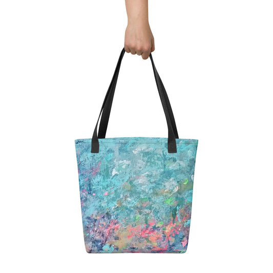 Forrest Sunset Nature Scene Art|Large Tote Bag|Abstract Expressionist Art|Summer Tote|Canvas Bag|Grocery Bag| Resuable Shopping Bag|