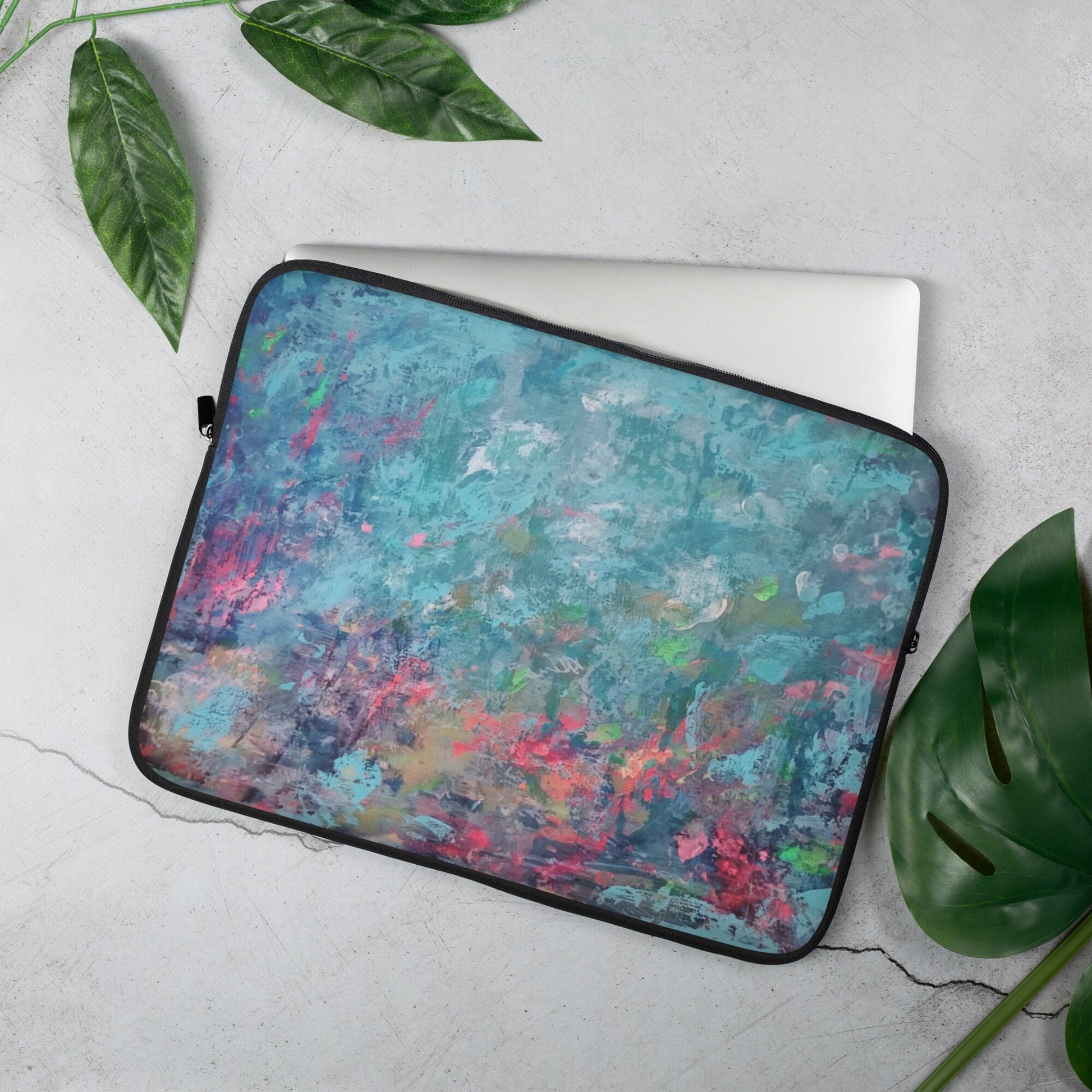Forrest Sunset Abstract Art|Laptop sleeve | 13" Laptop case | Vanlife Tech sleeve | Laptop Cover for school | Artist made not Ai