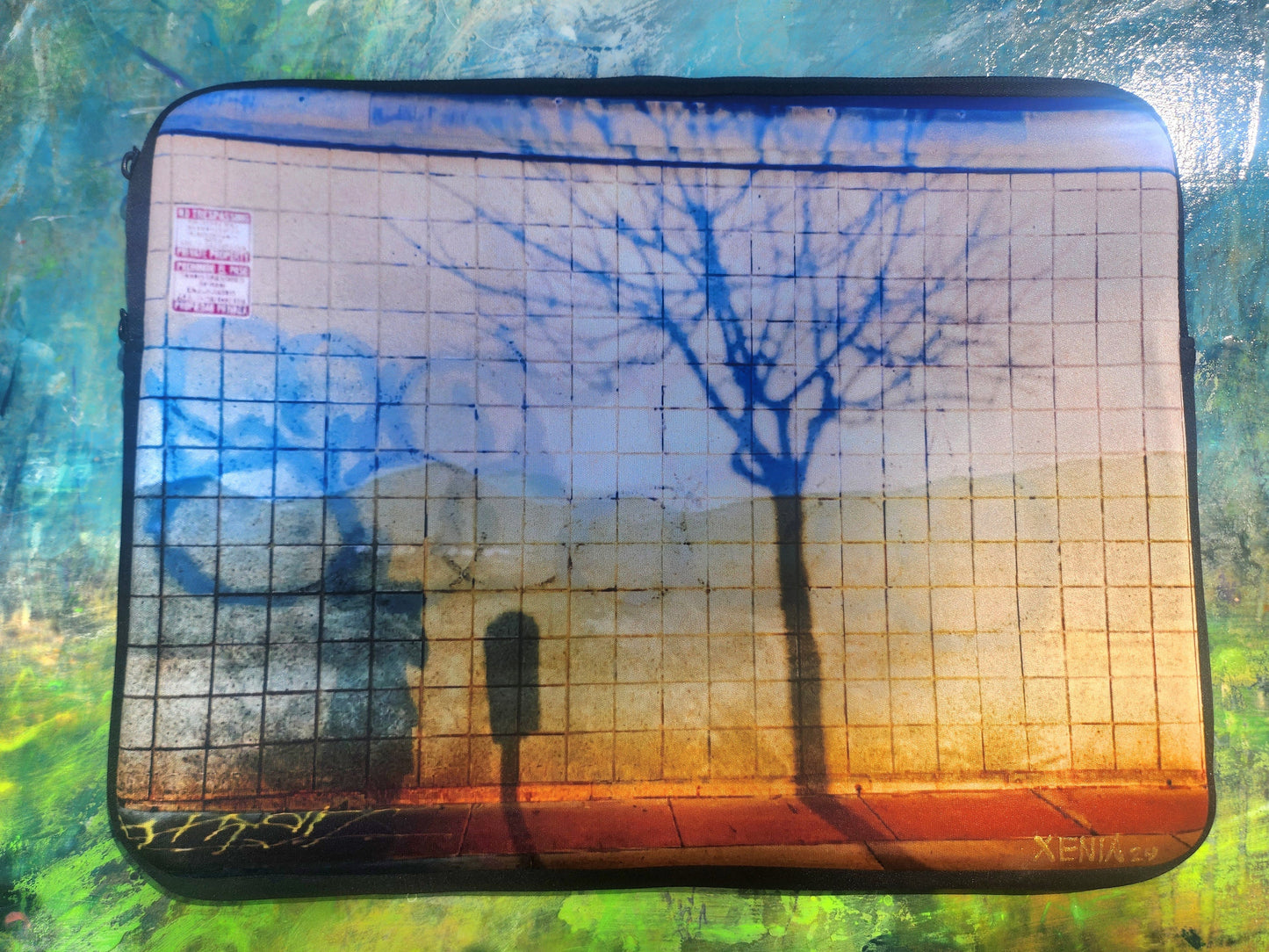 Urban Graffiti Art Laptop sleeve |Art Laptop Cover for School| Zippered Laptop Protector|13" or 15" Tech Sleeve|Signed Artist made not Ai