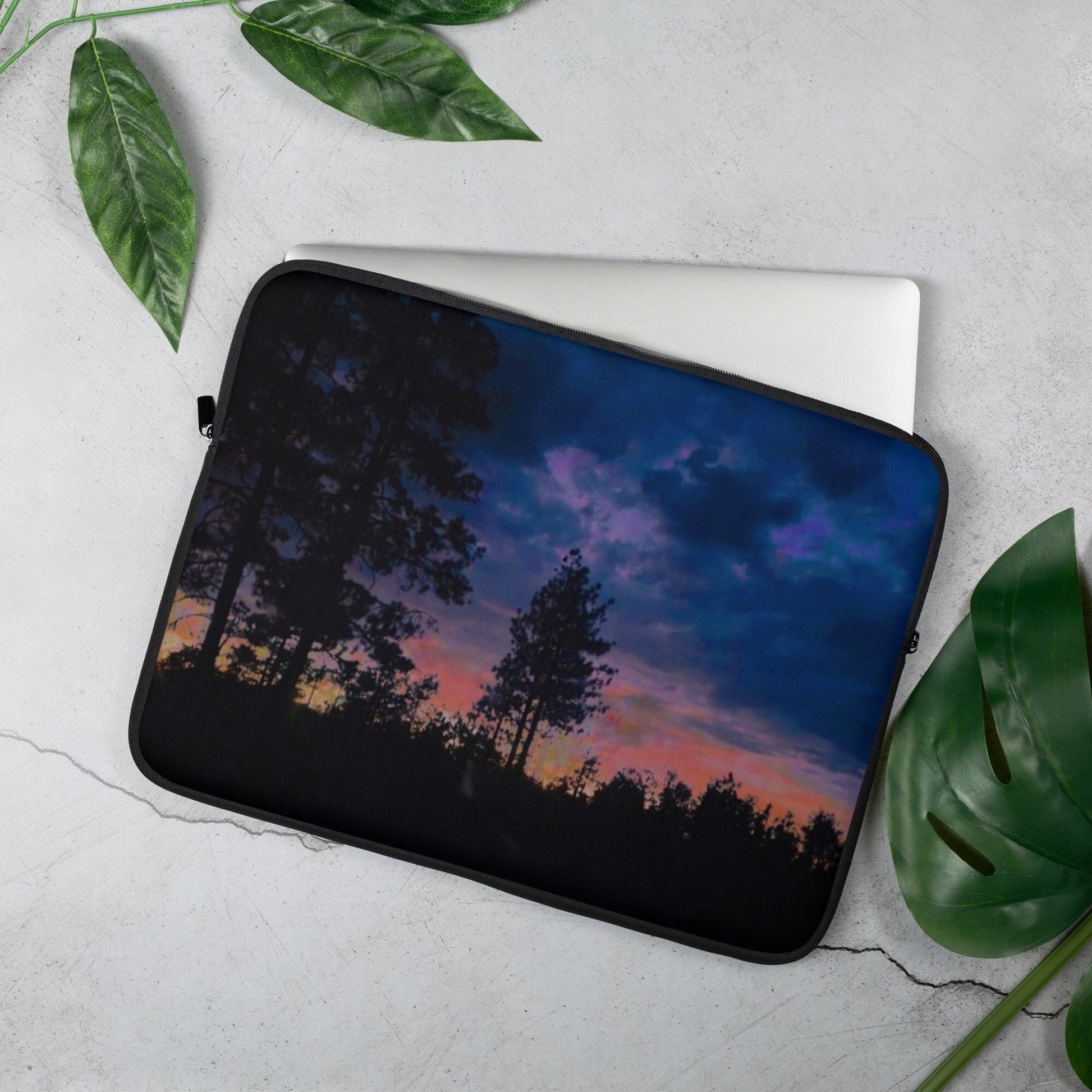 Twilight Forrest Scene Art Laptop Sleeve | MacBook Protector | Earth Love|Van life Tech Cover|Laptop Sleeve for College | Artist made not Ai