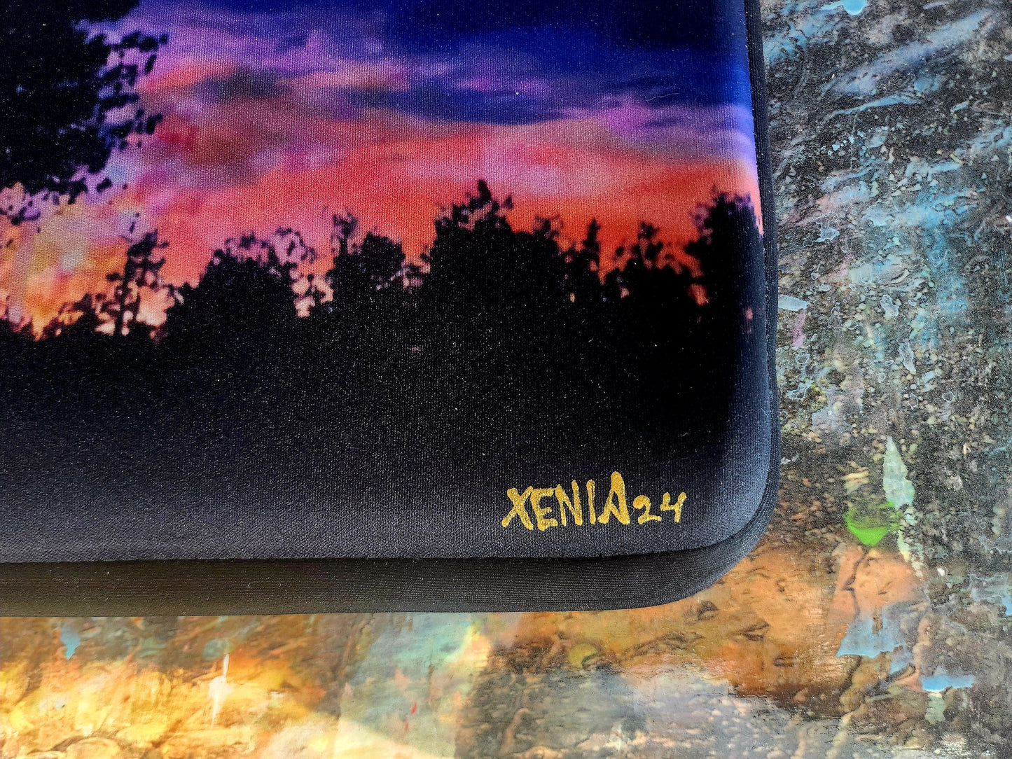 Twilight Forrest Scene Art Laptop Sleeve | MacBook Protector | Earth Love|Van life Tech Cover|Laptop Sleeve for College | Artist made not Ai