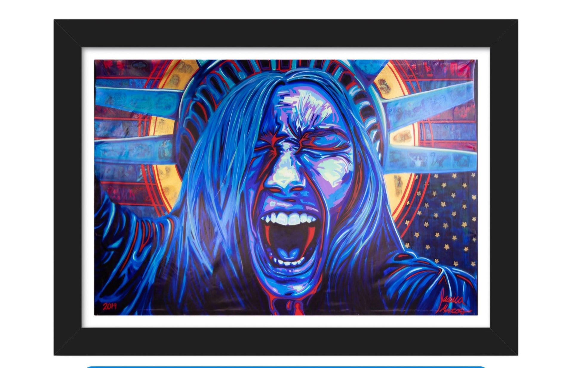 NO WORDS|Lady Liberty Unframed Print| Political Poster Art|Democracy at Risk|Distress Flag Poster| Political Wall Art| Limited Edition 100