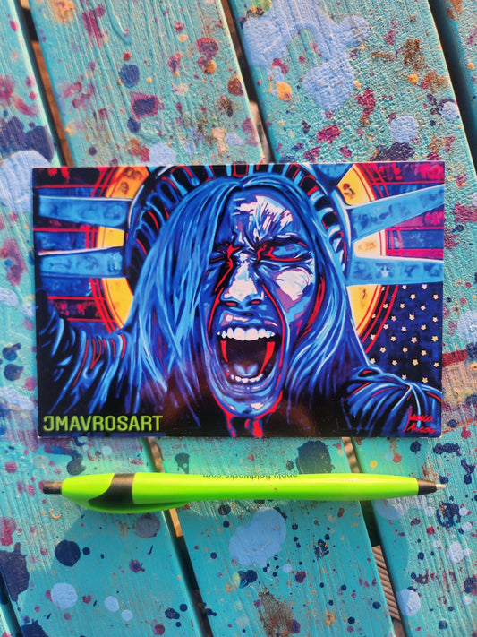 Lady Liberty Protest Art Post Cards| Political Cards for Congress|We the People Dissent|Contact Your Reps |Voter Cards|Protect Democracy