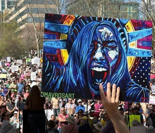 Screaming Lady Liberty Protest Sign 50501 Protest Sign Political Yard Sign JMAVROSART 