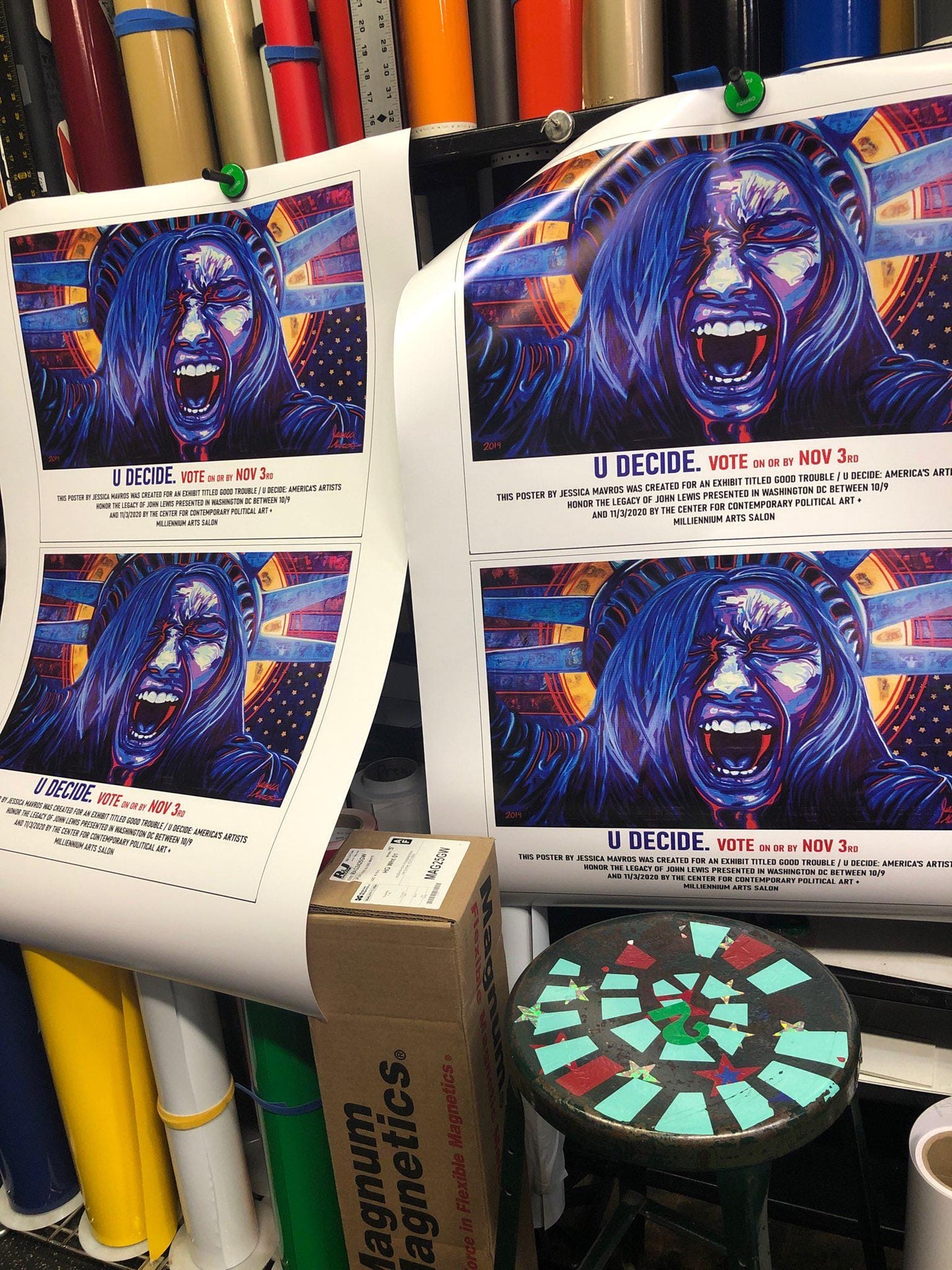 Lady Liberty |GOOD TROUBLE Street Art Poster| Get Out the Vote Poster |Go Vote Art |Poster DC Street Art Poster Art Show 2020