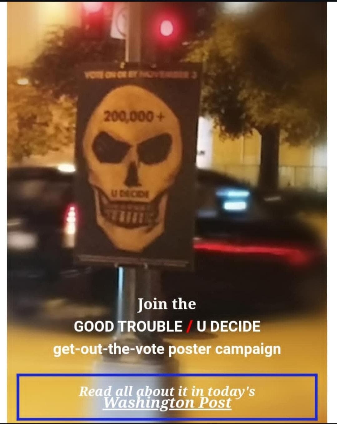 Lady Liberty |GOOD TROUBLE Street Art Poster| Get Out the Vote Poster |Go Vote Art |Poster DC Street Art Poster Art Show 2020