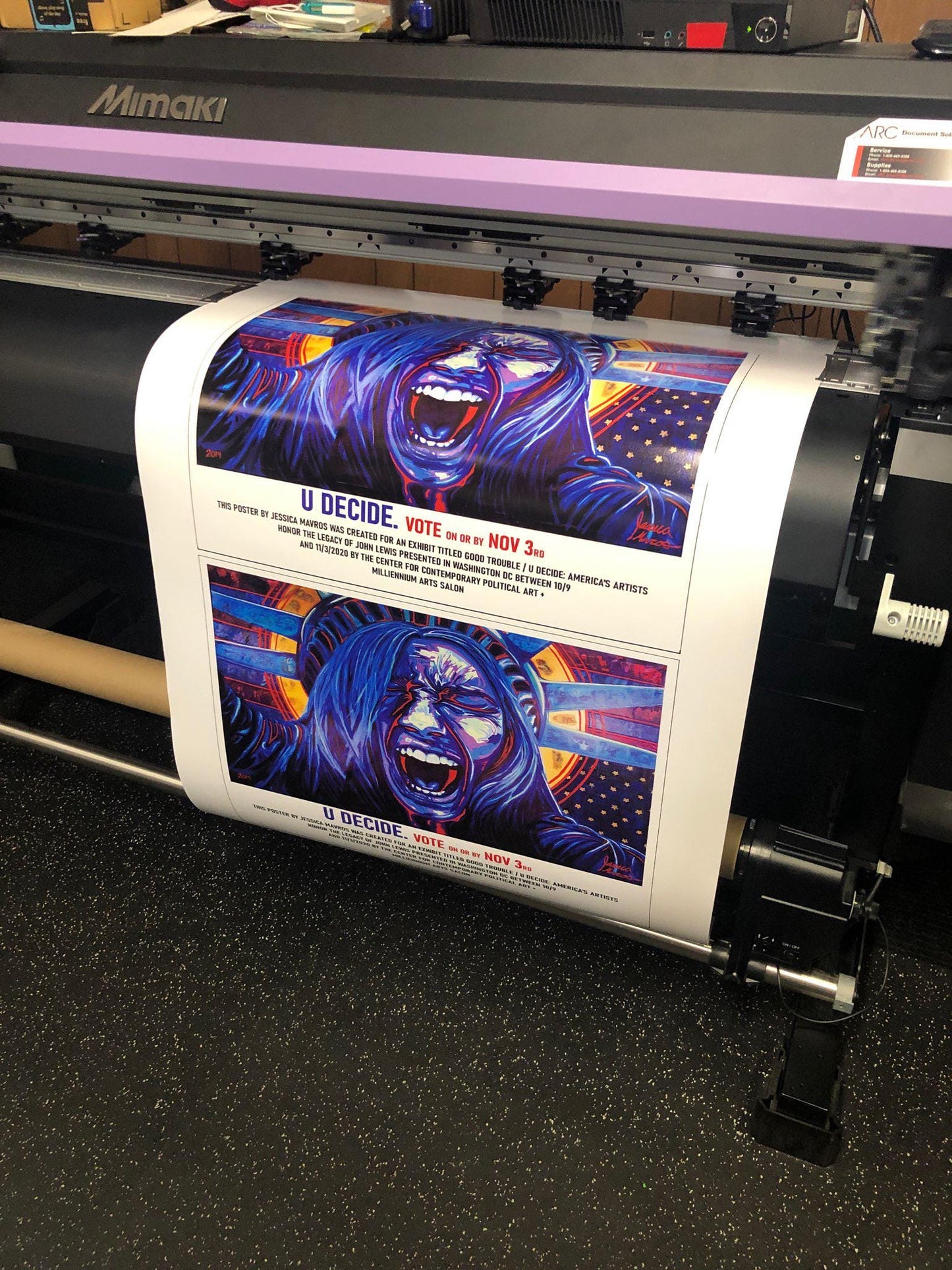 Lady Liberty |GOOD TROUBLE Street Art Poster| Get Out the Vote Poster |Go Vote Art |Poster DC Street Art Poster Art Show 2020