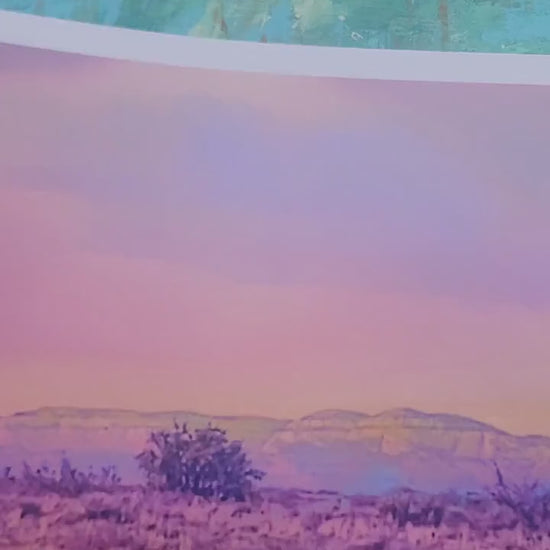 Sedona Red Rocks Arizona Sunset  Watercolor Giclee Landscape Artwork Metalic Print