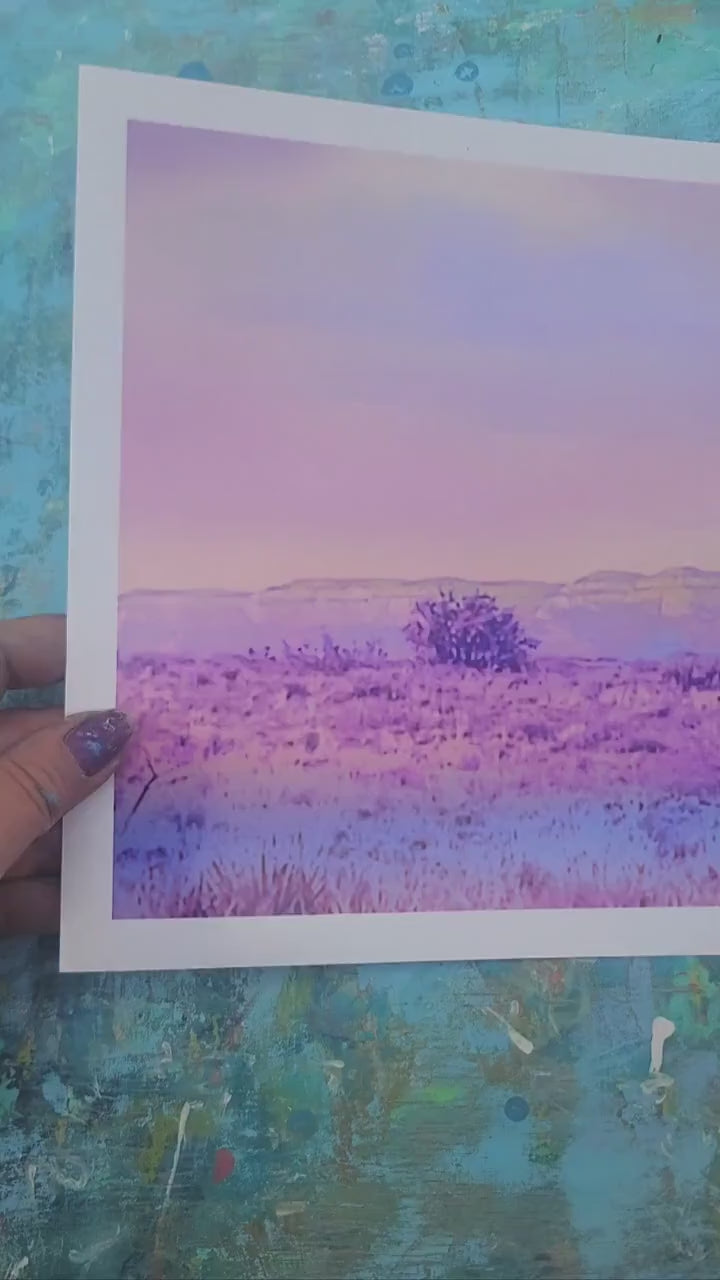 Sedona Red Rocks Arizona Sunset  Watercolor Giclee Landscape Artwork Metalic Pearl  print