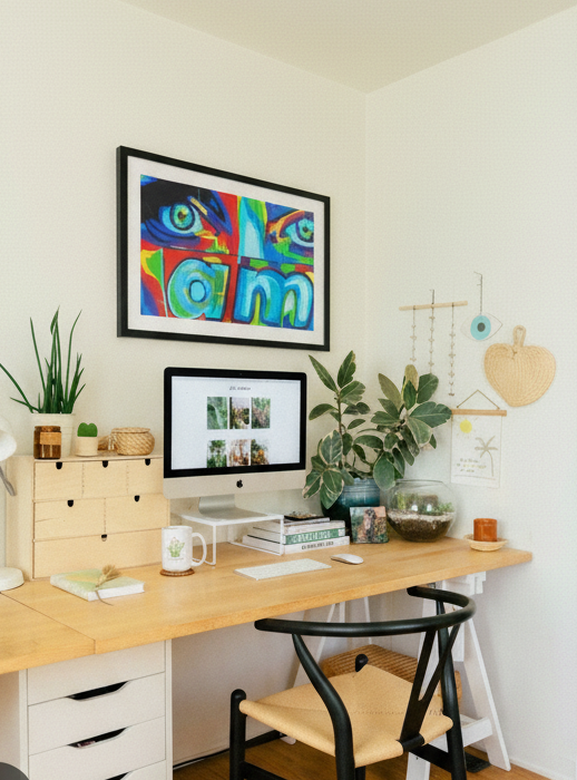 Scandinavian Office - Black Frame Over Desk