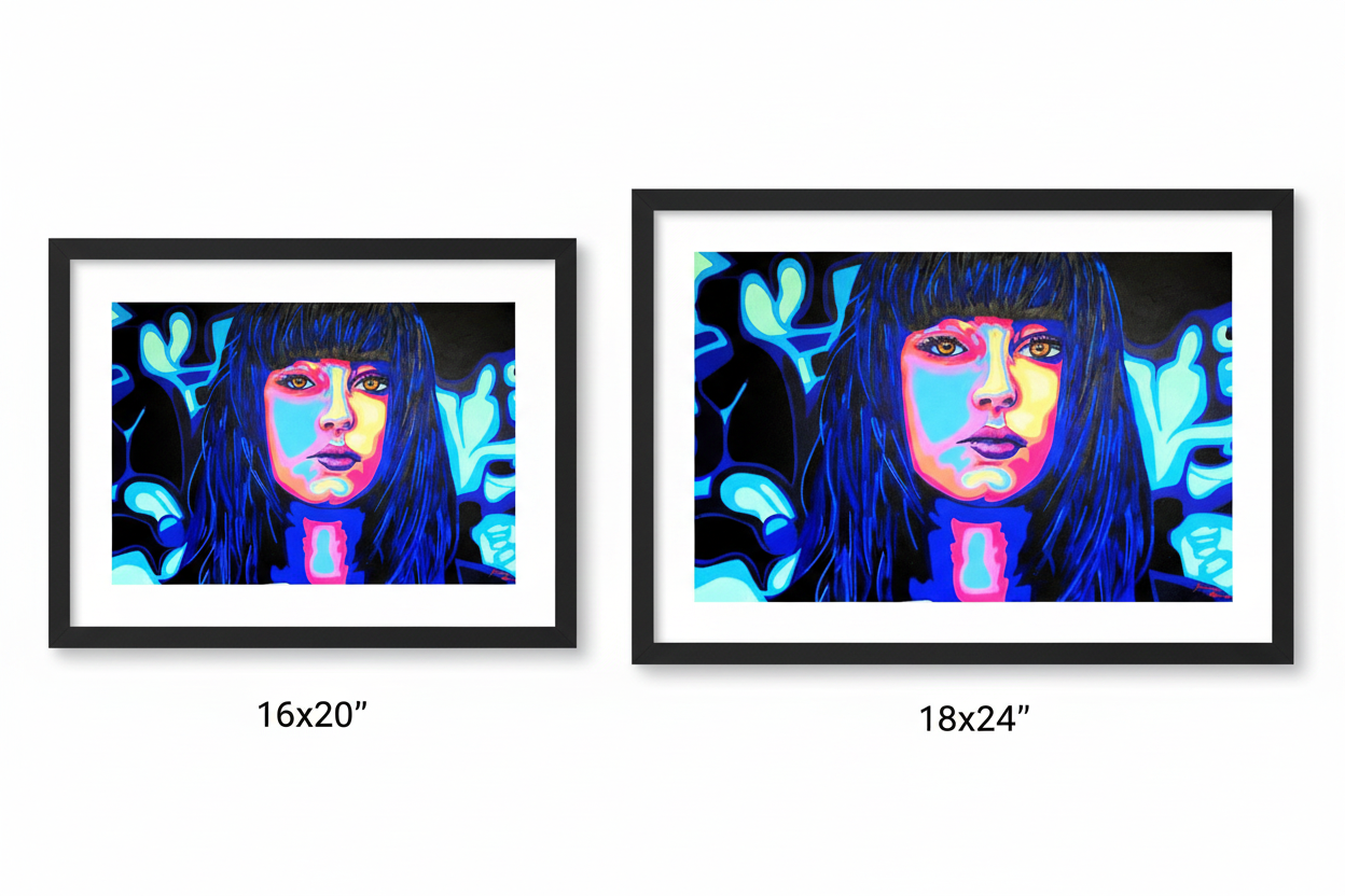 Size Comparison 16x20 vs 18x24